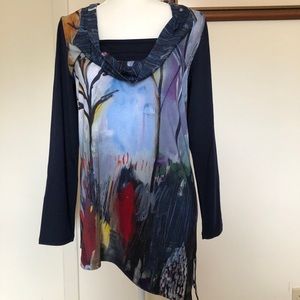 Simply Art by Dolcezza Ghost Trees Tapered Blouse